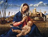 Virgin And Child in an Interior Paintings - Virgin and Child by Giovanni Bellini